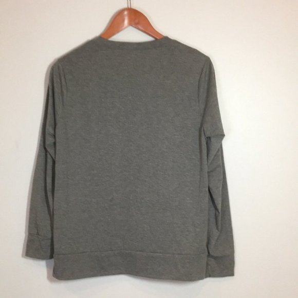 Women’s gray it is well with my soul hymn song on front size M long sleeve shirt - Picture 3 of 3